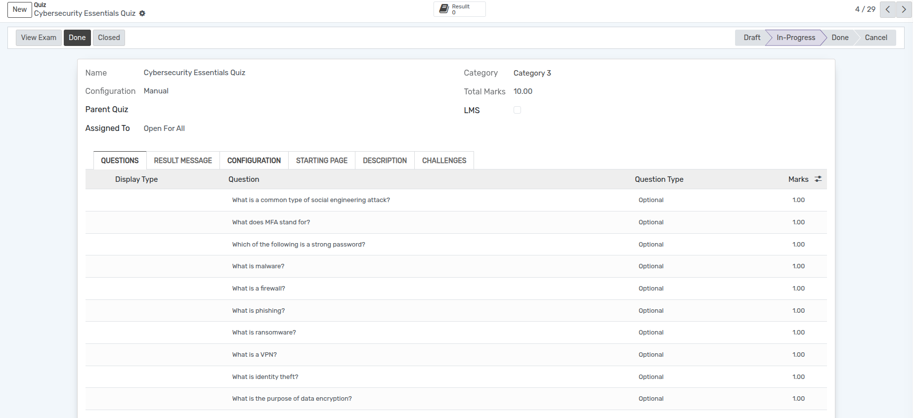 Create Quiz Form