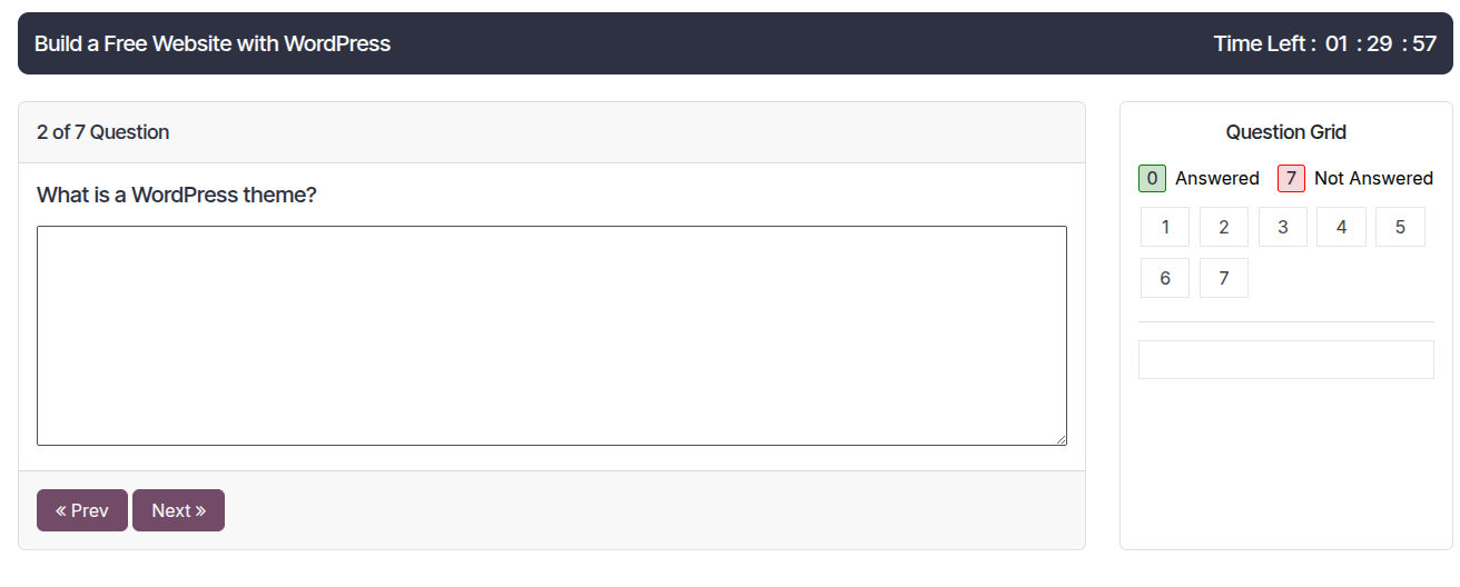 Descriptive Question Type