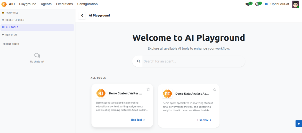 Welcome to AI Playground Dashboard