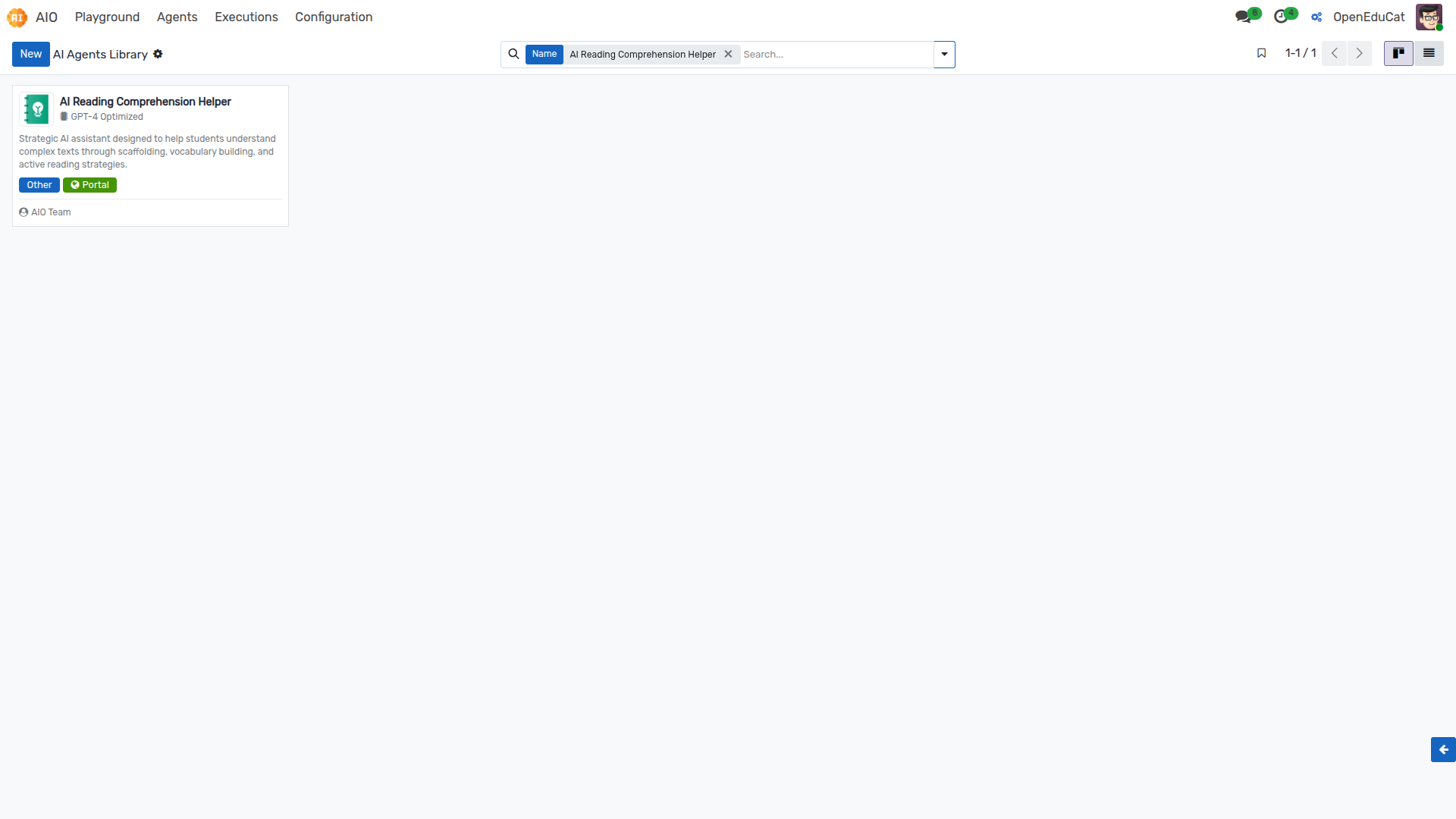 Search AI Reading Comprehension Helper Agent