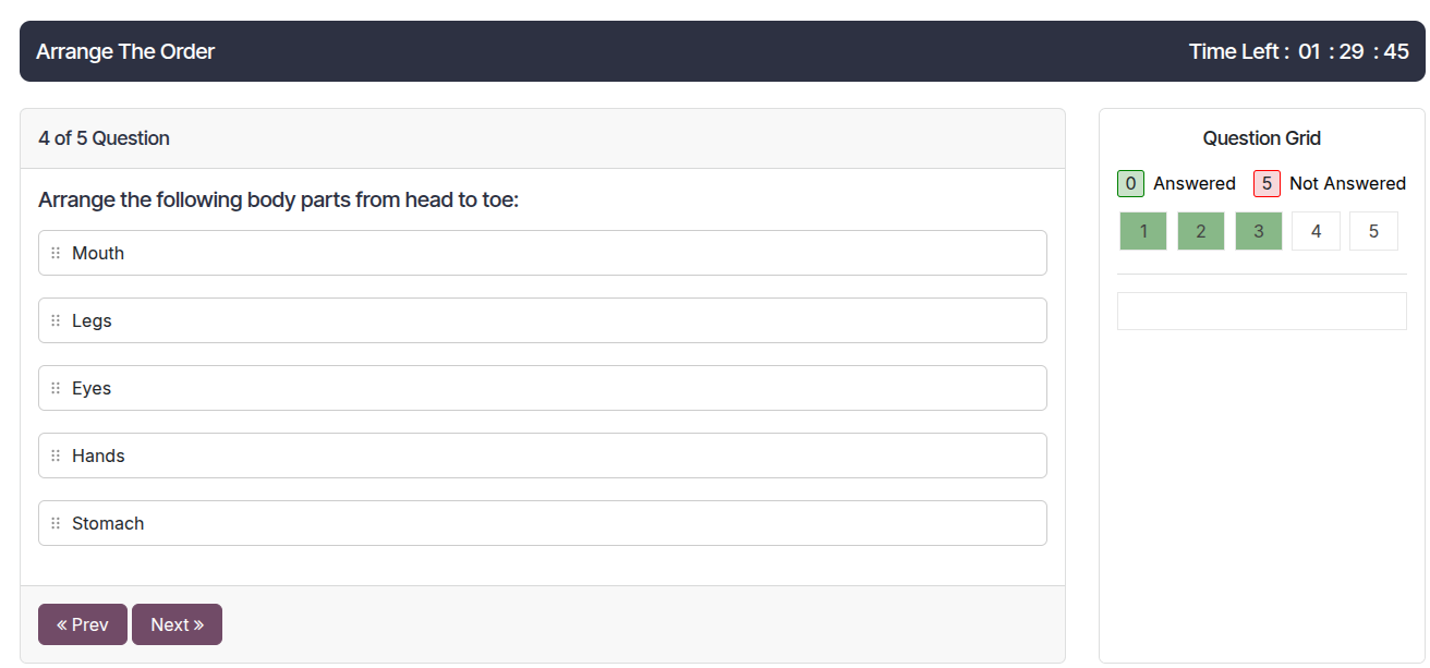 Sort the Paragraphs Question Type
