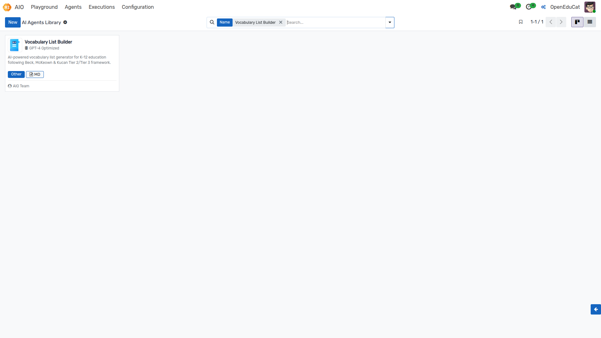 Search Vocabulary List Builder Agent